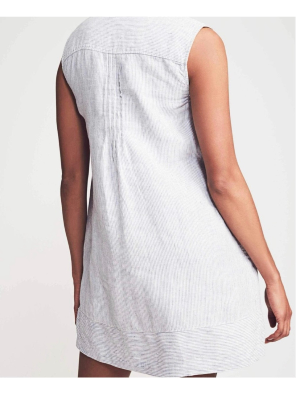 Faherty Isha Washed Linen Dress XS Blue Mini Beach Coastal Summer Natural - Picture 2 of 8